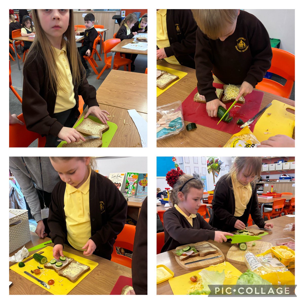 EastfieldPSHull's tweet image. This afternoon in #2CS the children used their skills to spread, cut and make their own sandwiches. #epsDT 🥪