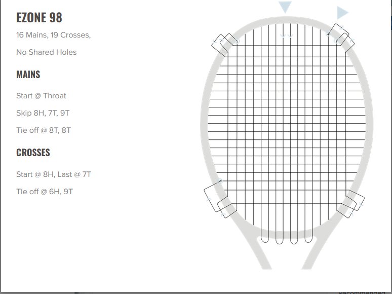 thegrumpyounguy's tweet photo. @yonex_tennis 411, the stringing instructions for Ezone 98 on the website are completely wrong; it's for some other frame entirely. https://t.co/dFwVyDrULO