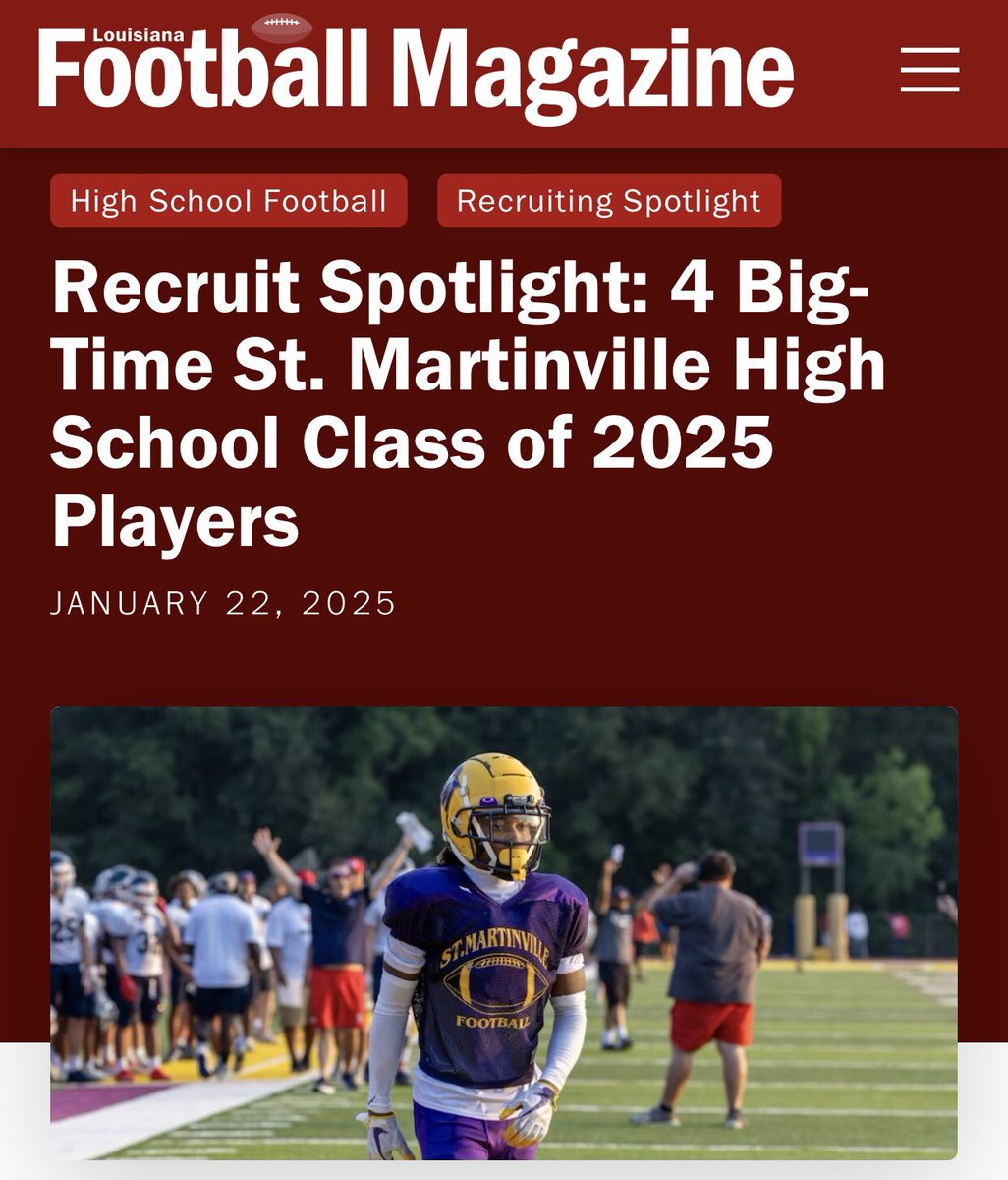LAFootballMagTV's tweet photo. Recruit Spotlight: 4 Big-Time St. Martinville High School Class of 2025 Players

WR Makharee Narcisse 
CB Marcus Eichelberger 
DE Konnor Wiltz 
DT Landon Rhone

‼️Read below‼️

https://t.co/Cs69VbXZ4m

#football #recruit #louisiana #lafootball @leebrecheen https://t.co/wGQWzwgBnU