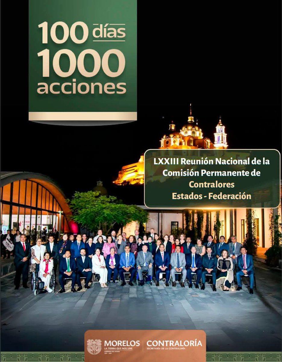 En Morelos, priorizamos el combate a la corrupción mediante lazos colaborativos qué permitan la efectiva comunicación entre niveles de gobierno, por lo que asistí a la LXXIII Reunión Nacional de la Comisión Permanente de Contralores con sede en Puebla 🤝🏻

#100Días1000Acciones