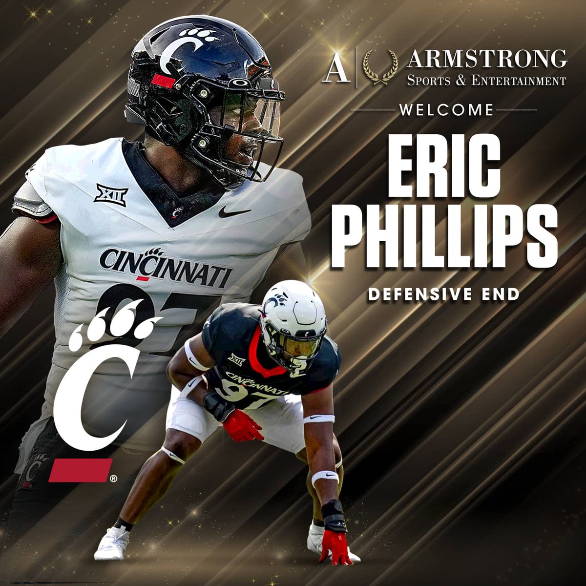 Strong PRofiles (@strongprofiles) on Twitter photo ASE kicks off its 2025 #NFL Draft season with the addition of Cincinnati Bearcat Edge Rusher, <a href="/ericphillips200/">Eric Phillips jr</a>. An All-Big12 Conference standout, Eric is poised to bring the pain to the next level. Level Up!๐ Honored to have him run with us. Welcome to the Fam!๐ ASE kicks off its 2025 #NFL Draft season with the addition of Cincinnati Bearcat Edge Rusher, <a href="/ericphillips200/">Eric Phillips jr</a>. An All-Big12 Conference standout, Eric is poised to bring the pain to the next level. Level Up!๐ Honored to have him run with us. Welcome to the Fam!๐