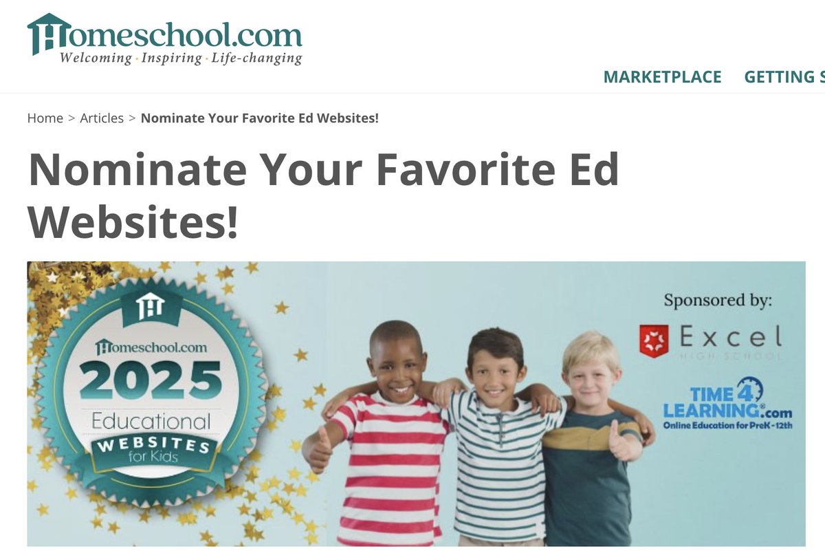 Are you a Starfall.com fan? Do you enjoy our educational resources? 
Homeschool.com 2025 Educational Website Award nominations begin today! Nominate anytime between Jan. 22nd-26th.
Nominate: homeschool.com/.../educationa…...
<a href="/homeschool/">Mary Anne Jensen</a>.com  #homeschooling