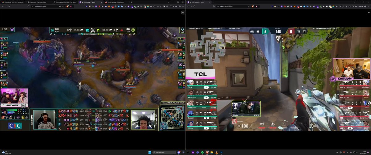 Putain Valo ça a lancé plus tôt. J'arrive pas à suivre les deux zebi #M8WIN