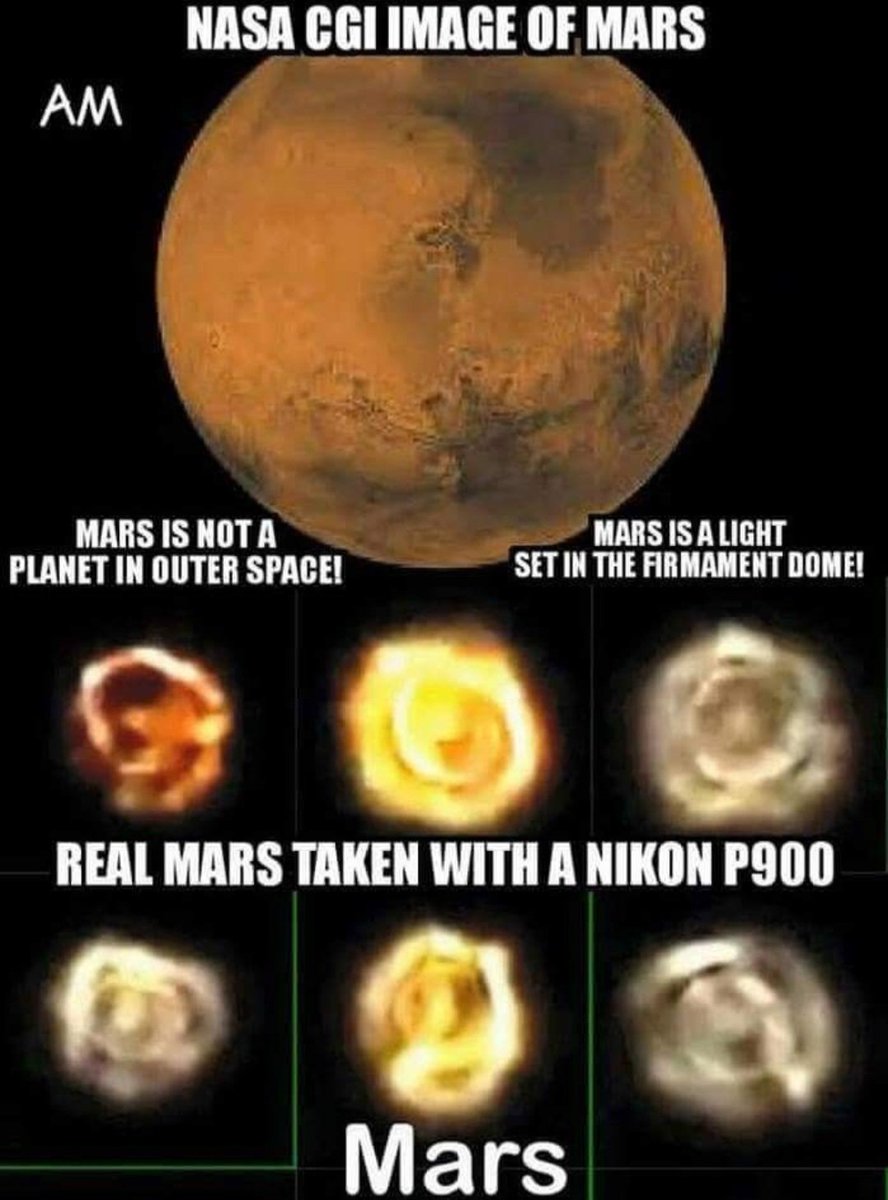 TrevorL415's tweet photo. Your reminder that you can only see light and telescopes don't have ๐ช magical sight โจ It's a fact that NO CIVILIAN can independently verify any light is an actual planet. #Mars #CGI #ManipulationsOfLight #TelescopesDontHaveMagicalSight #YouSeeLight https://t.co/W4xGCtWYGU