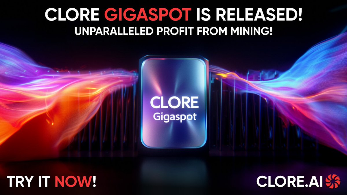 clore_ai's tweet photo. 🚀 Clore Gigaspot Officially Launches Out of Beta! 🚀

We’re thrilled to announce that Clore Gigaspot is now officially out of beta, and the results are already speaking for themselves!

What is Clore Gigaspot?
It’s a unique platform where you can rent thousands of GPUs with just a few clicks. As of now, Gigaspot is connected to 6,000 GPUs—that’s about one-third of all GPUs available on https://t.co/Zg6byU0MtI!

🎥 Need help getting started?
Check out our video tutorial on how to rent a large number of GPUs effortlessly:
Watch here https://t.co/QlyRlk47rq
Explore more resources:
• Gigaspot Overview https://t.co/AxIs4PiDER
• API Documentation https://t.co/ksXOm3PsHu
• Gigaspot SDK https://t.co/ndUjvjw7kl

🔧 Key Changes with the Official Launch:
1) Improved Minimum Bid:
The minimum bid on Gigaspot is now set at 90% of profitability from https://t.co/Yoz6gTFhKx, up from the previous 75%.
Important: The percentage is calculated based on Power Limit (PL).
• Example: If the profitability of a 3080 GPU at PL 250 is $1/day, the minimum bid will be $0.90.
• If the PL is 200 (20% lower than PL 250), the minimum bid becomes $0.72.
2) Bug Fixes:
We’ve resolved numerous bugs reported during the beta testing phase, ensuring a smoother and more reliable experience for all users.

Calling All Developers!
Clore Gigaspot is designed for automation and scalability, and we encourage you to unleash your creativity. Build bots, create custom workflows, and make the most of the powerful API and SDK available.

Start building now and revolutionize the GPU rental experience!

✨ Clore Gigaspot is your gateway to effortless, large-scale GPU rentals and unbeatable profitability.

💎 Plus, every rental comes with at least +30% Clore rewards, making Clore Gigaspot the number one place for miners. If you’re on Gigaspot, you’ll always earn more than just mining any coin using calculators like https://t.co/Yoz6gTFhKx or Whattomine.