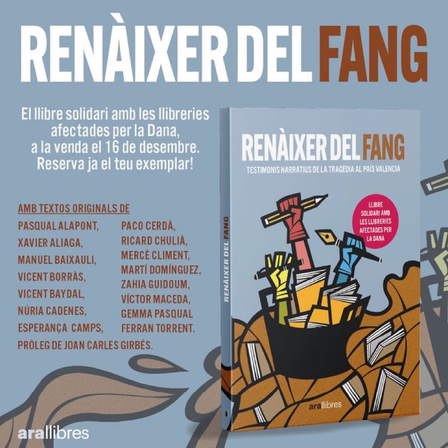 Fa ja poc més d’un mes que ‘Renàixer del fang’ va arribar a llibreries.

M’agradaria compartir reflexions i alguns dels molts aprenentatges que m’ha proporcionat aquest procés col·lectiu i cooperatiu tan gratificant.

I explicitar agraïments, és clar!

arallibres.cat/cataleg/renaix…