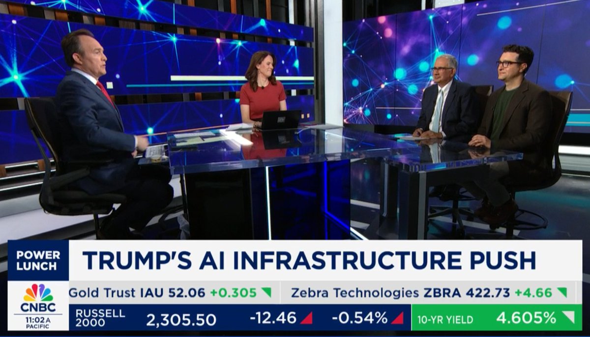 DarkWebWarrior's tweet image. To my Surprise CNBC Panel discussing the Trump announced Stargate Project Yesterday admitting its not a new Project, its been in the works for months.  Its one of President Bidens Chips and Infrastructure Act Projects, nothing new..  Trumps going to be pissed 🤣😂😅