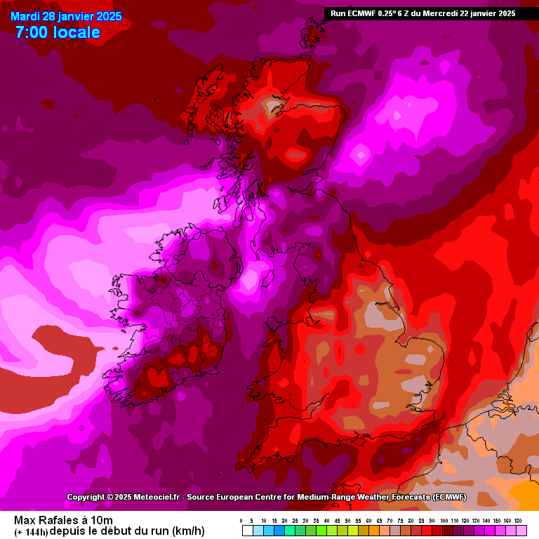 #Orkan #Storm #OíchenaGaoitheMóire
Die Skala der #Windböen reicht nicht mehr aus für die Windstärken am Freitag in an der irischen Küste!
#ECMWF HL mit ca. 170-240 Km/h, Variante 9, 17, 48 und 50 rechnen unglaubliche 250-300 Km/h und das in #Europa!
meteociel.fr
⚠️⚠️⚠️