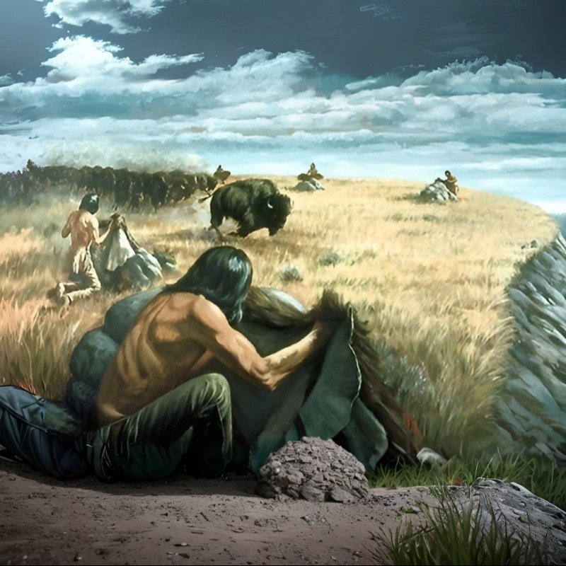 memofin's tweet photo. Los apaches seguían a los rebaños de bisontes, acercándose sigilosamente mientras pastaban o bebían. Se cubrían el rostro y el cuerpo con barro o se escondían bajo pieles de animales. Cuando el rebaño pasaba, disparaban flechas y, al alejarse, intentaban herir a los que quedaban https://t.co/3TQJYyN6JI