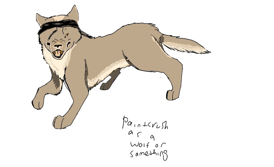 HawtfS's tweet photo. i drew paintcrush as a wolf because I was bored I WAS ORIGINALLY GONNA DRAW THEM AS A HYENA BUT HYENAS ARE KNOWN FOR LAUGHINg 💔 https://t.co/Sl10vZxIqX