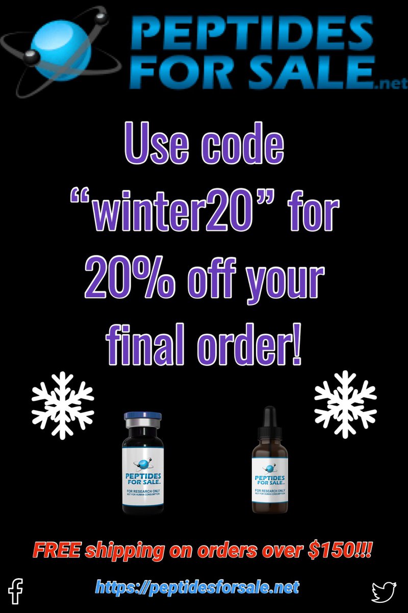 It’s FREEZING outside! Let’s try to warm up with a coupon code! ❄️

Use the code “winter20” for 20% off your order! Sale ends Sunday night Jan 26th @ 11:59PM EST ⏳

peptidesforsale.net 🕸️

Check out our Semaglutide, BPC 157, Emclomiphene, and MT-2! 🧪

Stay warm! 🔥

P4S 💫