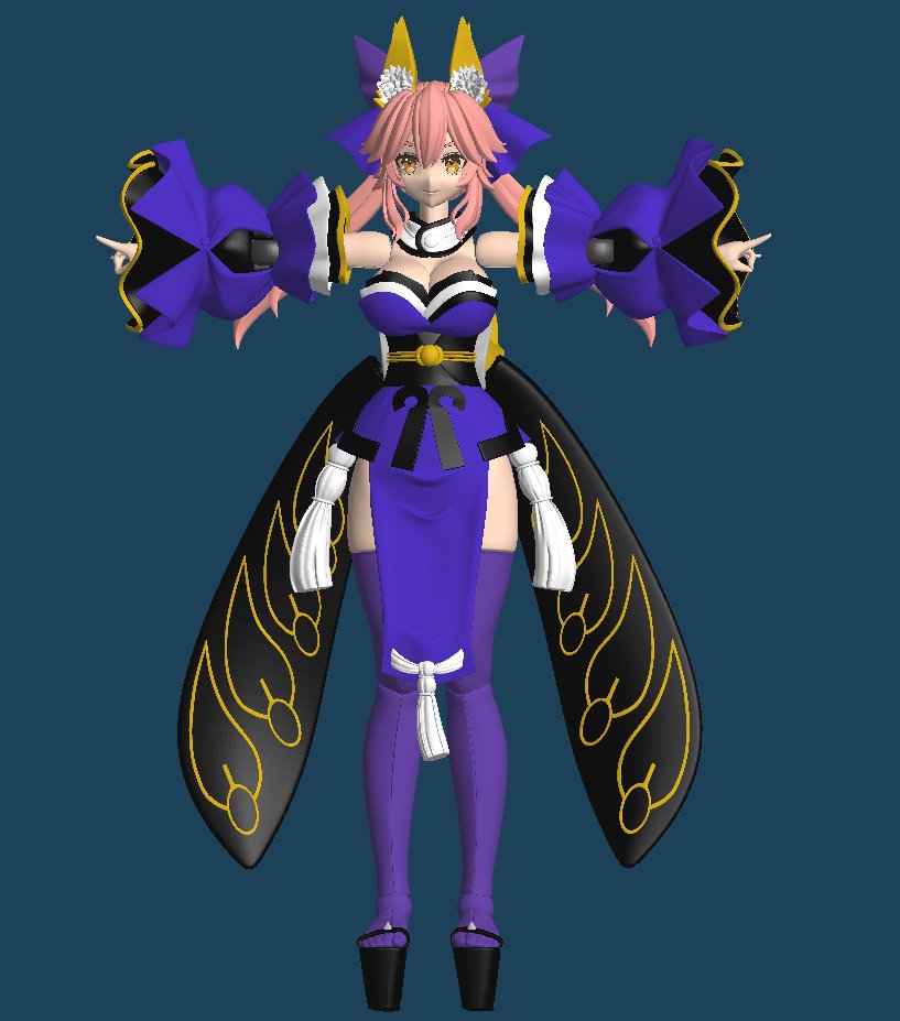tamamo_(fate) ,キャスター(Fate/EXTRA) 「玉藻リメイク、表情差分とか正座パーツはまだだけど本体のリメイクはほぼ完成かな～あ」|西崎つくも/アトリエACTYSのイラスト