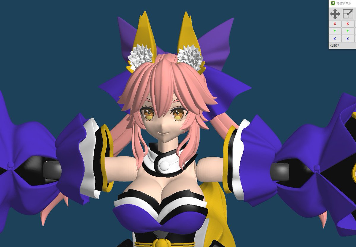 tamamo_(fate) ,キャスター(Fate/EXTRA) 「玉藻リメイク、表情差分とか正座パーツはまだだけど本体のリメイクはほぼ完成かな～あ」|西崎つくも/アトリエACTYSのイラスト