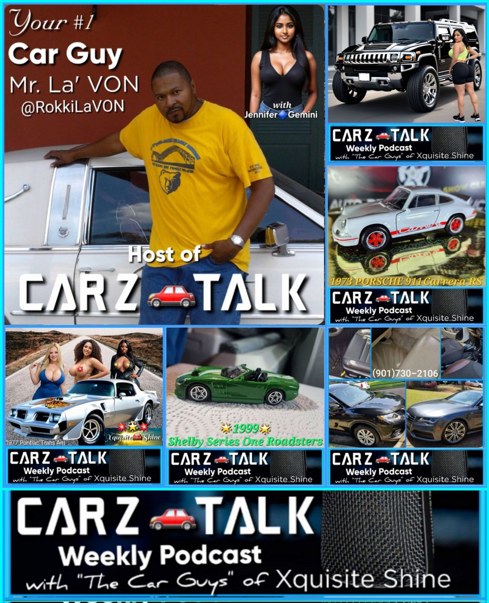 RokkiLaVON's tweet image. #CarGuys #GearHeads #CarGirls #Racers #RaceFans #CarEnthusiasts
TUNE IN TODAY! To
CARZ🚗TALK Weekly #Podcast on the
XS Car Lovers💙 Marketplace #App @
thexquisitestore.blogspot.com/2020/07/xs.htm… ⬅️(Click Link)
"We Talk All Things Automotives with Passion!"

#ListenNow #Ad #Cars