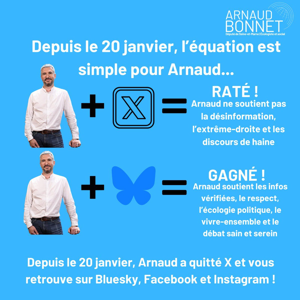 Arnaud Bonnet (@bonnetad_eelv) on Twitter photo Arnaud n'est plus là depuis le 20 janvier, mais c'était évident...
On se retrouve sur Bluesky via bsky.app/profile/arnaud… mais aussi
sur Facebook et sur Instagram !
#ByeByeX
<a href="/HelloQuitX/">HelloQuitX</a> Arnaud n'est plus là depuis le 20 janvier, mais c'était évident...
On se retrouve sur Bluesky via bsky.app/profile/arnaud… mais aussi
sur Facebook et sur Instagram !
#ByeByeX
<a href="/HelloQuitX/">HelloQuitX</a>