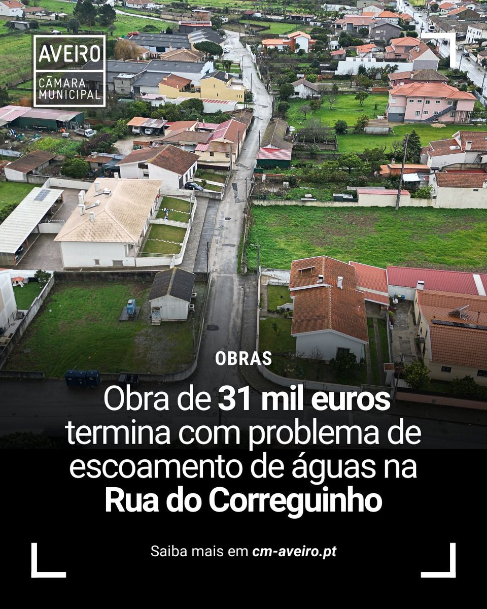 Obra de 31 mil euros termina com problema de escoamento de águas pluviais na Rua do Correguinho, em Cacia. Empreitada importante para o aumento da qualidade da circulação viária e segurança dos peões e residentes.
Saiba mais: cm-aveiro.pt

#municipiodeaveiro #aveiro