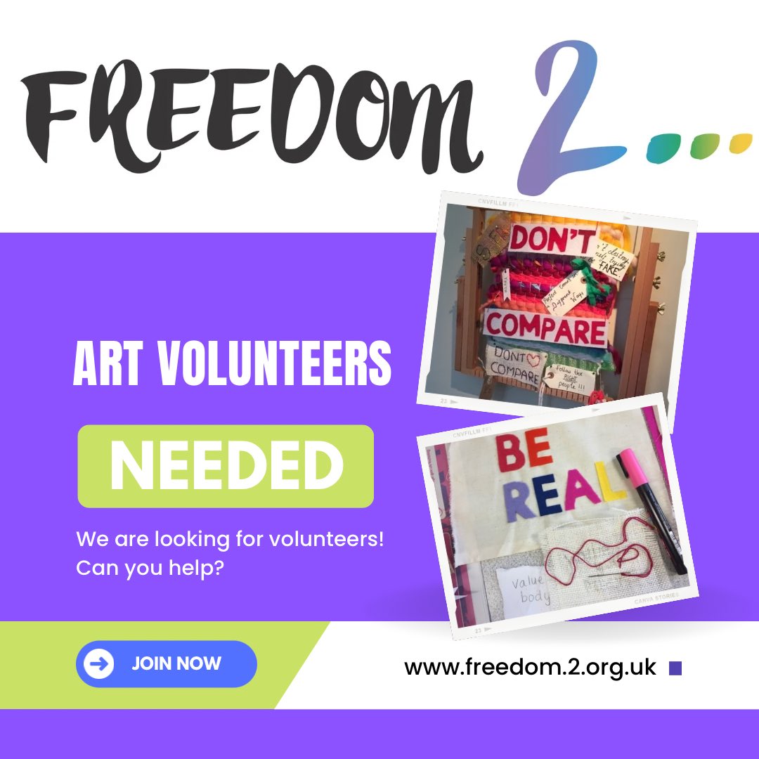 FREEDOM2UK's tweet image. Do you love being creative? 🪡🖌️
If so, you might be able to help us!! We are looking for more volunteers to join us in running our successful FREEDOM 2 Create 6 week programme.
Please dm us if you are interested in getting involved.
#artvolunteers #eastlondon #collage #weaving
