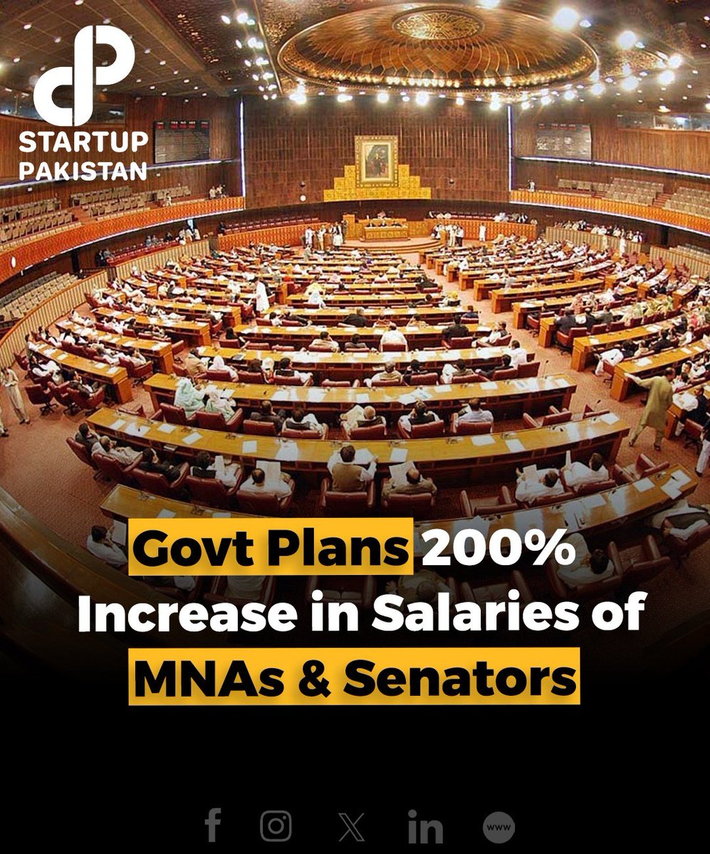 PakStartup's tweet photo. The federal government has proposed a significant salary increase for members of the National Assembly (MNAs) and Senators, with the raise potentially reaching up to 200%.
#SalaryIncrease #MNAs #Senators #GovernmentProposal #Inflation https://t.co/1JQLtwaWcD