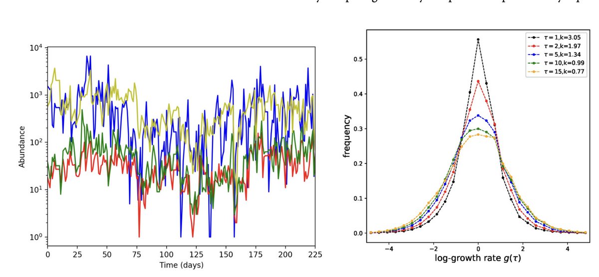 Edgardo Brigatti (@edgardobrigatti) on Twitter photo Can a simple stochastic differential equation accurately describe specific features of microbiome growth-rate distribution?
The work "Growth-rate distributions of gut microbiota time series", developed with S. Azaele during my visit at <a href="/LIPh_Lab/">Lab of Interdisciplinary Physics</a>, is out: rdcu.be/d67S9 Can a simple stochastic differential equation accurately describe specific features of microbiome growth-rate distribution?
The work "Growth-rate distributions of gut microbiota time series", developed with S. Azaele during my visit at <a href="/LIPh_Lab/">Lab of Interdisciplinary Physics</a>, is out: rdcu.be/d67S9