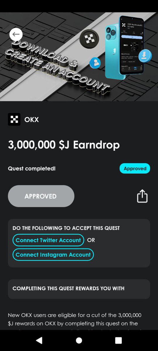 Sharks032's tweet image. Great!
I received an airdrop from Jambo Phone's mission in conjunction with OKX
@JamboTechnology