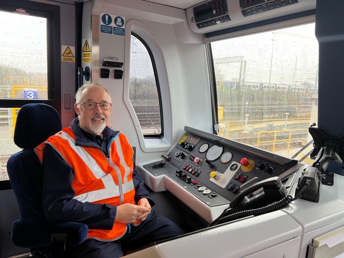 Don Coffey, a TransPennine Express driver sat in his train cab