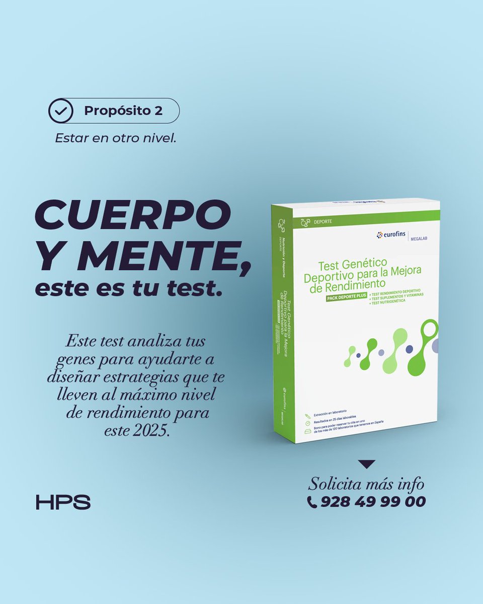 💪 ¿Buscas  alcanzar tu máximo rendimiento deportivo para el 2025? tenemos la herramienta perfecta para ti, el Test Genético Deportivo.

🧬 ¿Qué es este test?

Descubre más en nuestro Instagram.