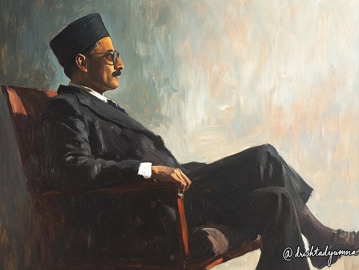 drishtadyumn's tweet photo. Oil painting of Vinayak Damodar Savarkar https://t.co/3Hky25rNZH