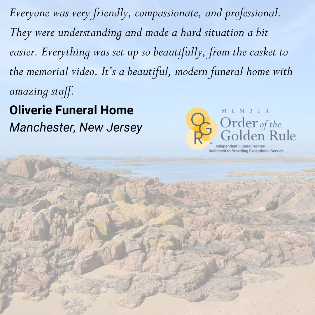 #OGR Members like Oliverie Funeral Home in Manchester, New Jersey are going above and beyond to provide excellent care and compassion to the families they serve! #GoldenService#FuneralHomes #FuneralService #FuneralDirectors