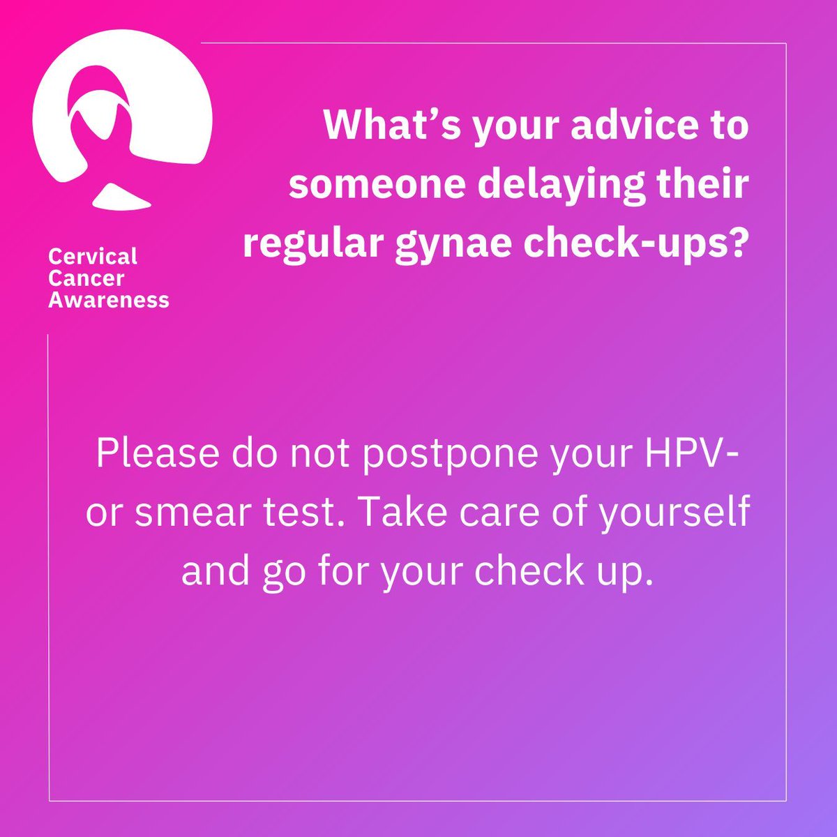 EngageEsgo's tweet photo. It’s cervical cancer prevention week 🩷💜

ENGAGe Executive Group member Anne De Middelaer is a cervical cancer survivor. She reminds us to go for regular screening—it’s part of taking care of ourselves! 

#oncoalert @ESGO_society @ENYGO_official @worldgoday https://t.co/zfEHIll7jk