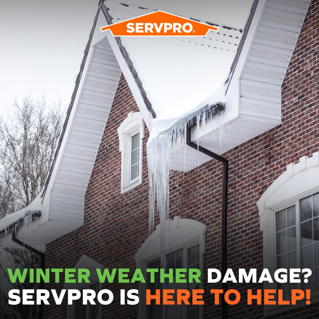 Cold temperatures can lead to big problems like burst pipes and ice damage. Don’t let winter weather take a toll on your home—SERVPRO is just a call away! 💧❄️ #WinterRestoration #SERVPROCares #StaySafe