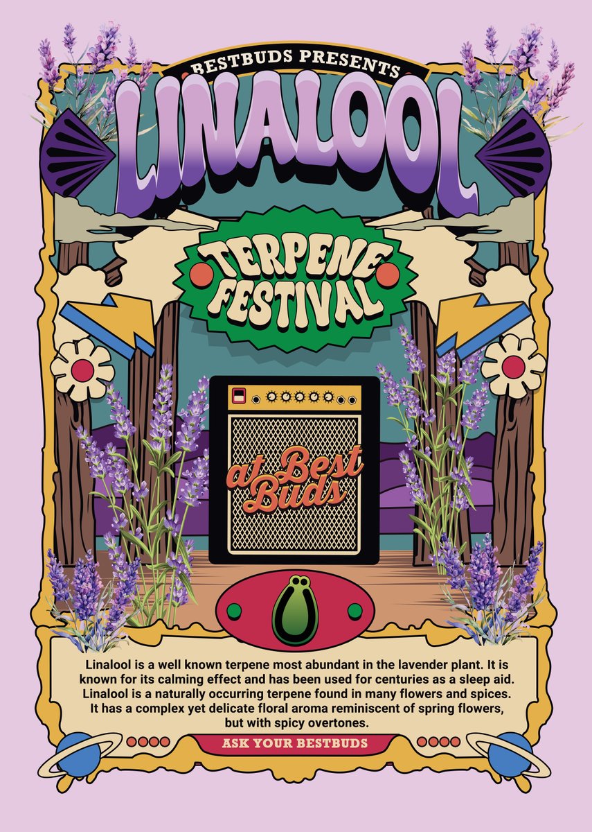 BestBuds_NJ's tweet image. 🌿 Terpene of the Month: Linalool 🌿

Linalool, found in lavender &amp;amp; some cannabis strains, is known for its calming, stress-relieving effects. Perfect for relaxation with a soothing floral scent. 🌱

#TerpeneOfTheMonth #Linalool #BestBuds #Relaxation #woodburynj