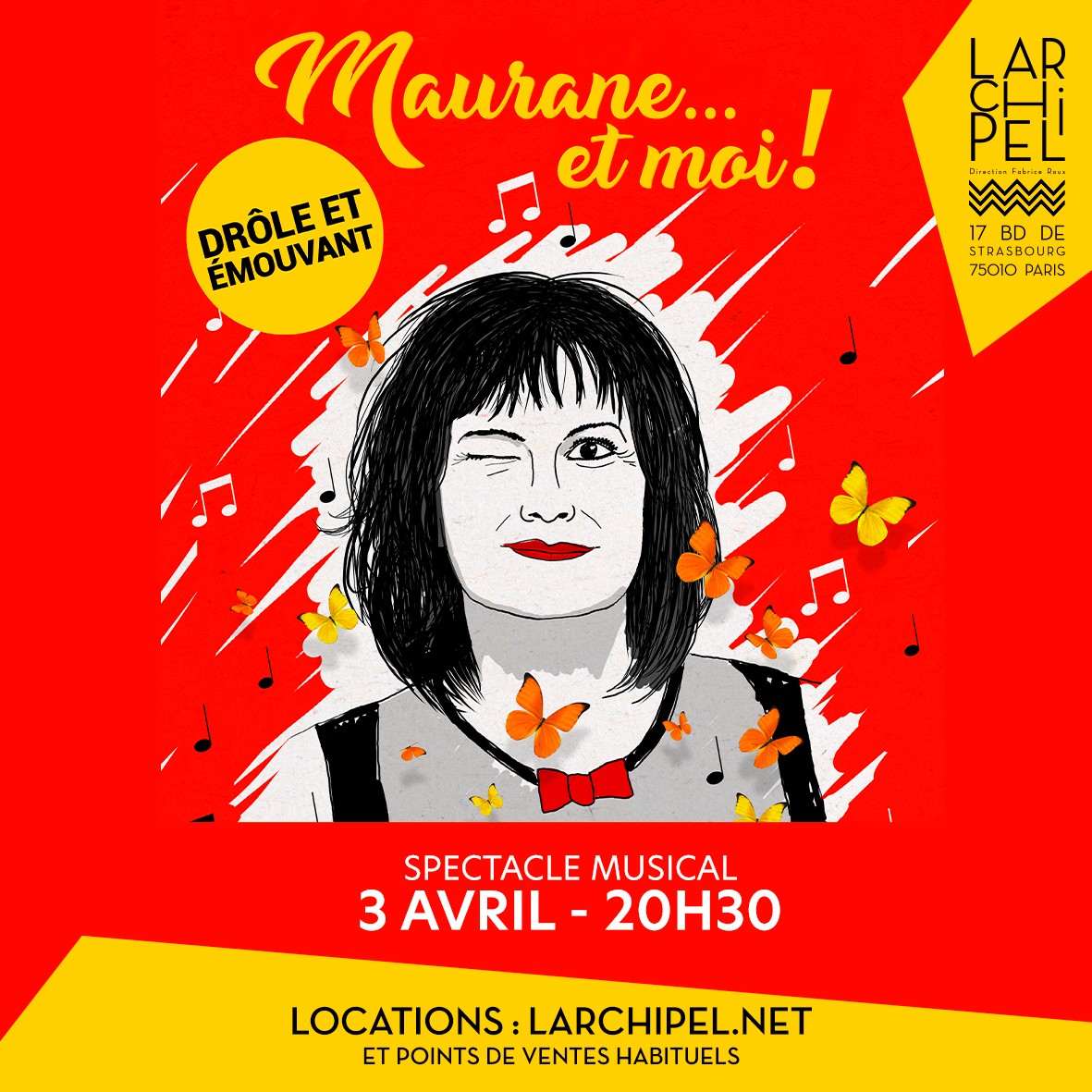[annonce spectacle musical]
🗓️MAURANE… ET MOI le 03/04
🎟️20€
ℹ️larchipel.net/spectacle/maur…
Un spectacle Mélancomique à l’image de Maurane, interprété par Valentine et ses musiciens
De Starmania à sa mort, il vous fait découvrir l’histoire de cette artiste belge à la voix de velours
