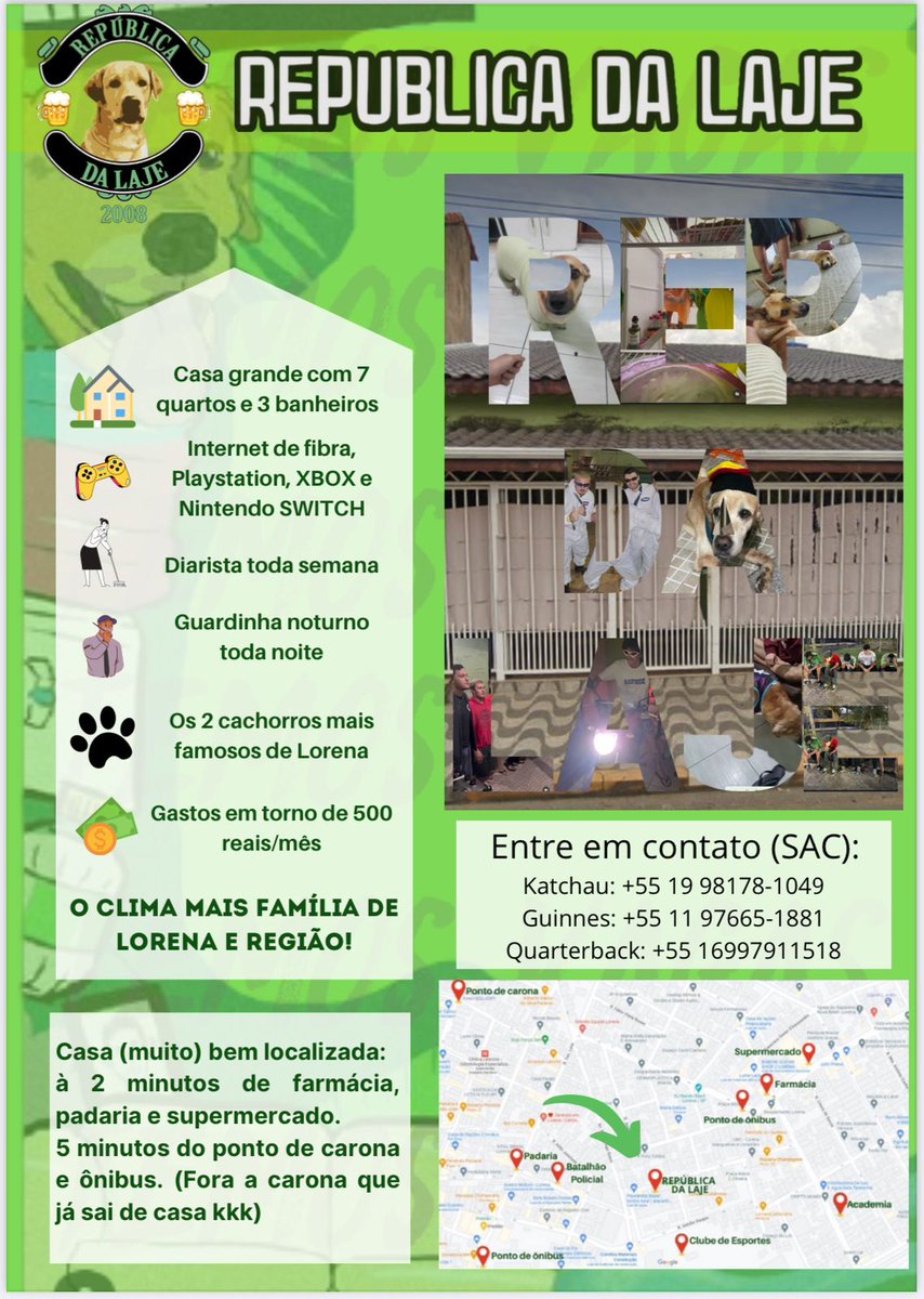 ViniciwsDiaz's tweet photo. Você que passou na EEL USP, a República da Laje está com vagas e estamos prontos pra te receber!!
Casa completamente mobiliada, perto de mercado, farmácia, padaria, restaurante, ponto de ônibus e ponto de carona!
Vem conhecer a gente!!

Lorena | USP | engenharia | fuvest https://t.co/6dqzjTF0W6