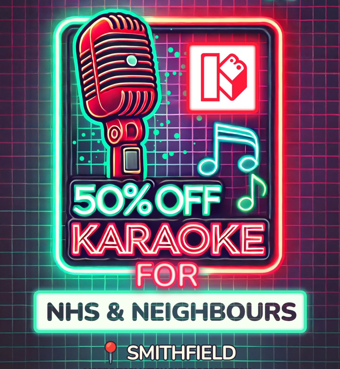 KaraokeBoxUk's tweet photo. NHS, Police &amp; Local Residents – 50% OFF Karaoke! 
📍 At Karaoke Box Smithfield
📅  Mon &amp; Tue (All Day) | Wed (Until 9 PM)
🎤 NHS Staff, Police (with valid ID) &amp; local residents (with proof of postcode)
🚪 Minimum 2 hours, Any room except VIP
BOOK NOW! #NHSDiscount #KaraokeLondon https://t.co/tEbE1IkqVF