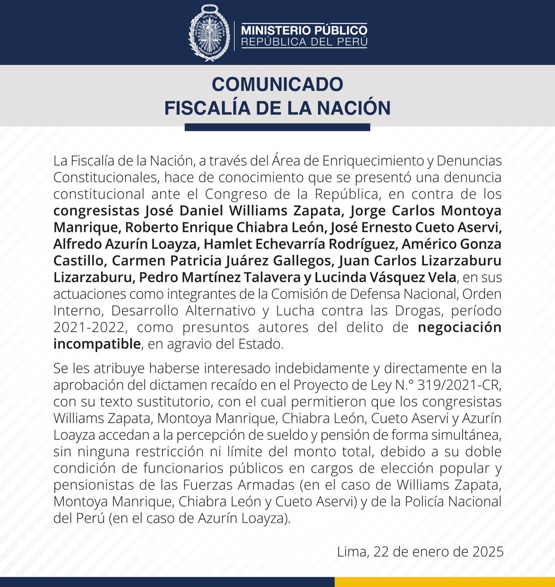 Ministerio Público tweet media