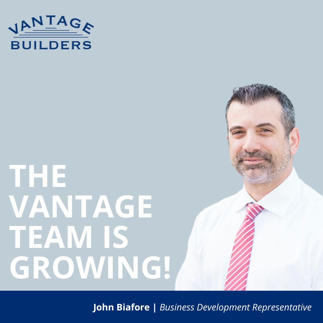 Vantage Builders is excited to welcome John Biafore as the newest member of our Business Development team! John will be instrumental in identifying new opportunities, building strong client relationships, and driving growth for our company. 
#BusinessDevelopment #VantageIsGrowing