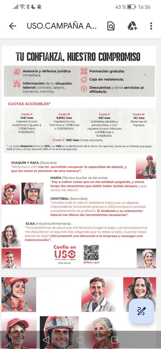 Desde <a href="/usojaen/">usojaen</a> <a href="/USOAndalucia/">USO-Andalucía</a> porque Tu Confianza, Nuestro Compromiso.
📝 Afíliate a un auténtico sindicato independiente, democrático y plural. Afíliate a la USO. #HazUSOdeTusDerechos #OtroSindicalismoEsPosible