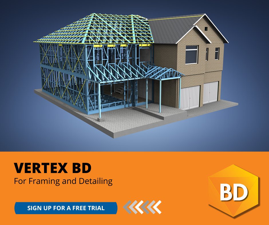 VertexSysIntl's tweet photo. Save time and money on your construction projects with #VertexBD, a professional #BIM software for light gauge steel framing!
Learn more: https://t.co/UAIDcEU40G
Sign up for a Free 14 Day trial: https://t.co/cOvMzVsxgD
#steelframing #coldformedsteel #cfs #lightgaugesteel #lgs https://t.co/mWe77IlItZ