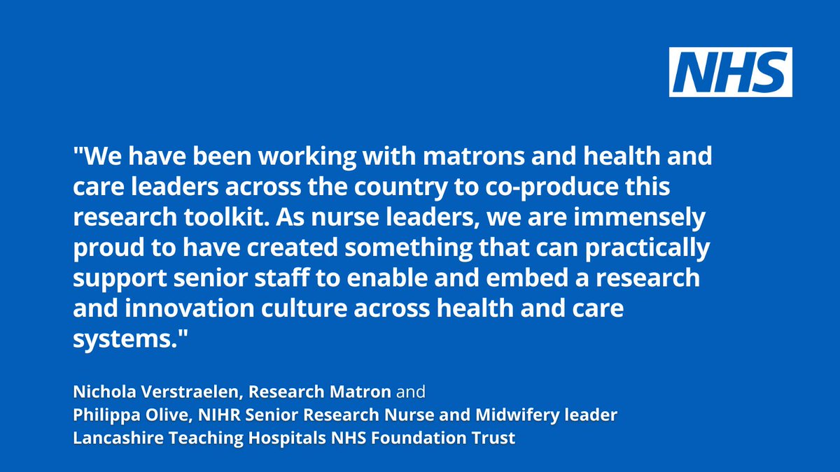teamCNO 💙 (@teamcno_) on Twitter photo Published by <a href="/NHSEngland/">NHS England</a> in partnership with <a href="/LancsHospitals/">Chorley & Royal Preston</a>, the new Research toolkit for matrons and other health and care leaders is now available 👉 england.nhs.uk/long-read/rese… Published by <a href="/NHSEngland/">NHS England</a> in partnership with <a href="/LancsHospitals/">Chorley & Royal Preston</a>, the new Research toolkit for matrons and other health and care leaders is now available 👉 england.nhs.uk/long-read/rese…