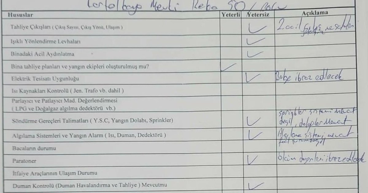 1) Kimsenin umru değil,
Bir aklı selim insanın da uzun uzun anlatacağı yok.
Belki biri tane tane anlatır herkes öğrenir.
Belki bir otel sahibi insafa gelir de okur.
Olası felakette insanlarımızın ölmesinin önüne geçer.
Ben dilim döndüğünce anlatayım.
Rapor aşağıdaki gibi.