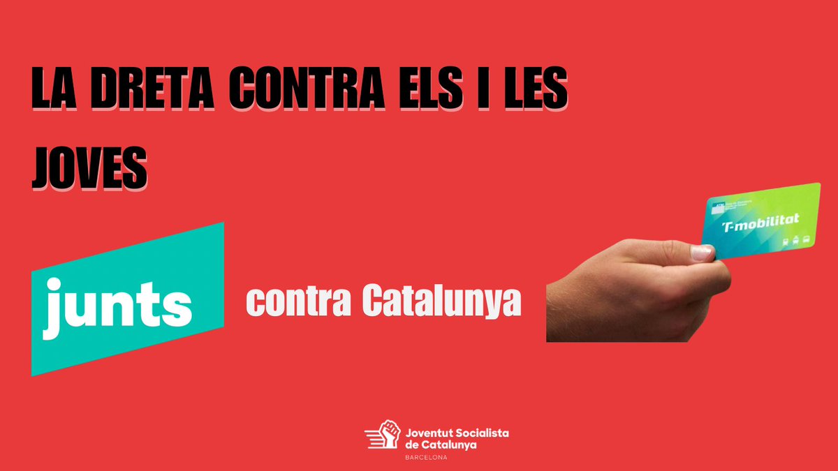 ❌Avui Junts ha votat en contra del decret que prorroga, entre altres, la bonificació al preu del transport públic.

🚇Per tant, el preu de la T-Jove i altres títols de transport augmentarà, perjudicant als i les joves i a la mobilitat sostenible!