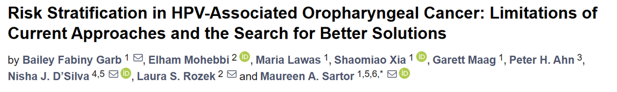 ✨Our team addressed the critical gaps in current risk stratification methods for HPV-associated #OropharyngealCancer and proposed innovative pathways toward more effective, personalized solutions. Check out our latest publication: 
🔖mdpi.com/2072-6694/17/3…
<a href="/GeorgetownCPC/">Georgetown Cancer Prevention and Control Program</a>