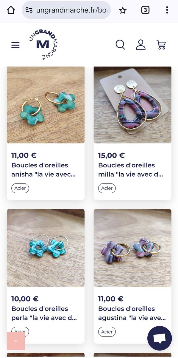 On adore les petites fleurs aux oreilles de #Marine 🌼😍 ! 
Vous saviez qu'on en faisait aussi ? 
Uniquement des modèles uniques, fabriqués par nos petites mains, dans notre atelier en #Occitanie 🇫🇷
ungrandmarche.fr/boutique/les-s…

#StarAcademy2024 #StarAcademy #StarAcademyLive