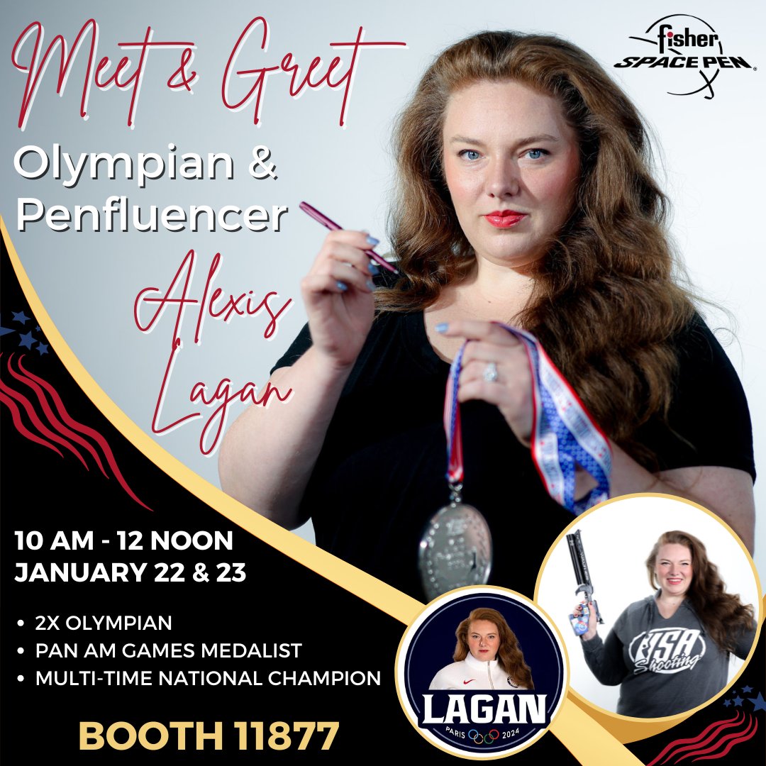 Don't miss 2-time Olympic Pistol competitor <a href="/Lagan1515/">Alexis Lagan</a> at our booth on Day 2 of #ShotShow2025. She's an incredible advocate for the Shooting Sports, and like most successful athletes, entrepreneurs, and professionals, she journals her way to the top! Find out how she does it and