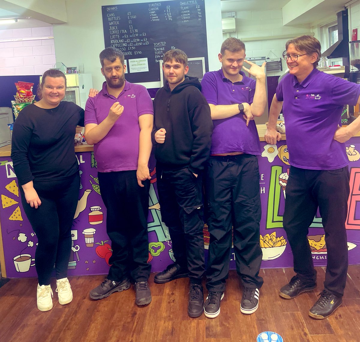 Lots of lovely help today in the cafe from our trainees. 

We also embarked on module 2 of our training  programme covering microbiological hazards #foodsafety #NVQ #Leeds #learning #cafe #LearningDisabilities