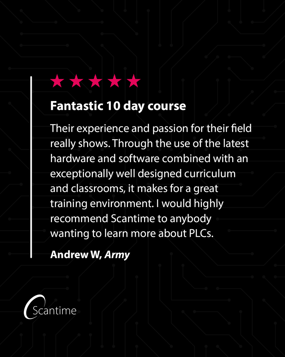 ScantimeAuto's tweet image. Experienced ✅
Passionate ✅
Great training environment ✅
We’re proud to be your go-to solution for hands-on PLC training, with a commitment to helping engineers like Mark become proactive and confident in working with PLCs safely and efficiently.
#plctraining #plcprogramming