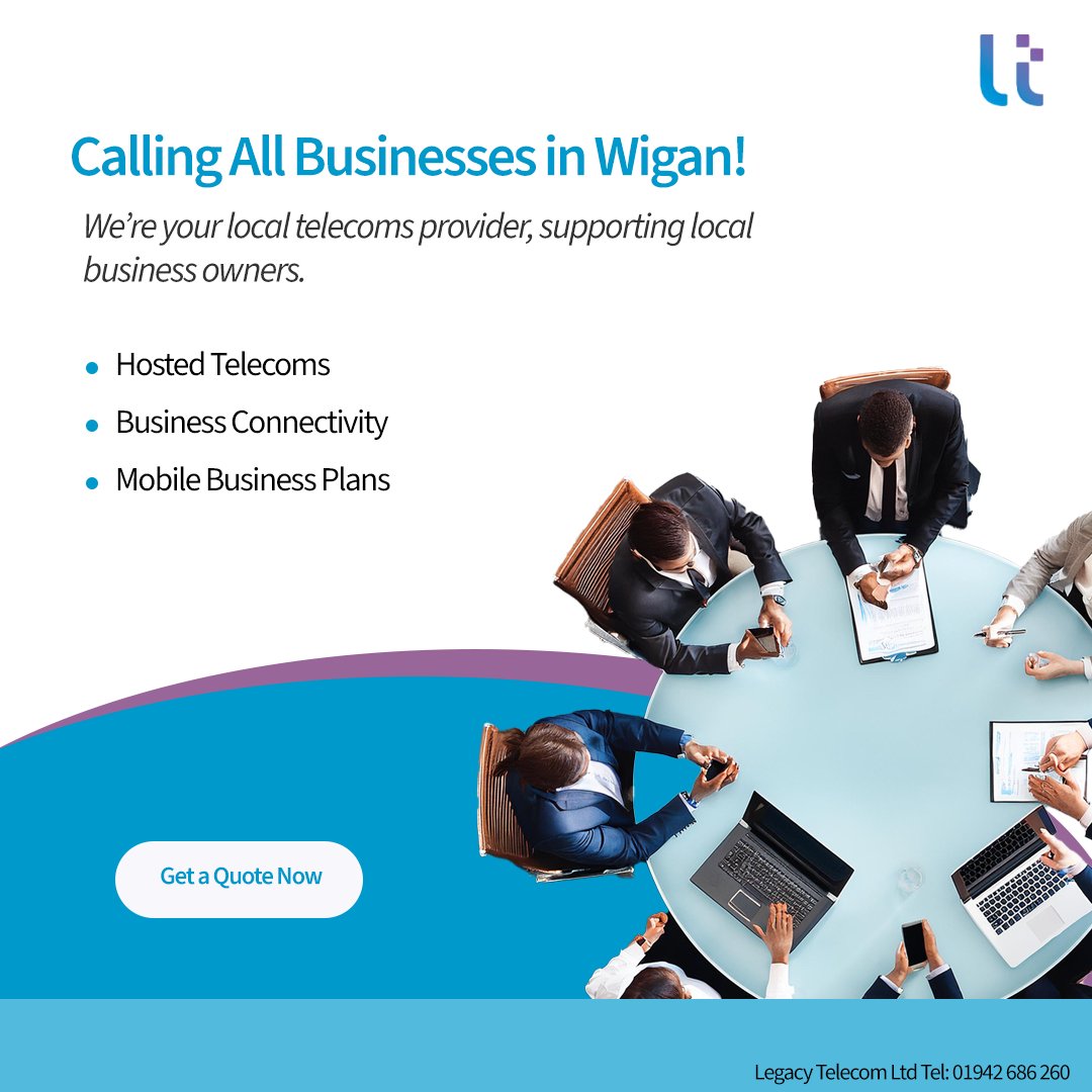 LegacyTeleComs's tweet photo. With over 20 years in the telecoms industry, we're supporting our fellow businesses in Wigan.
Need advice on navigating your telecoms, business broadband or mobiles. 
Call Legacy Telecom 01942 686 260 
#LocalBusiness #Wigan #HostedTelecoms #LegacyTelecom #BusinessMobiles https://t.co/QQSNud4LJU
