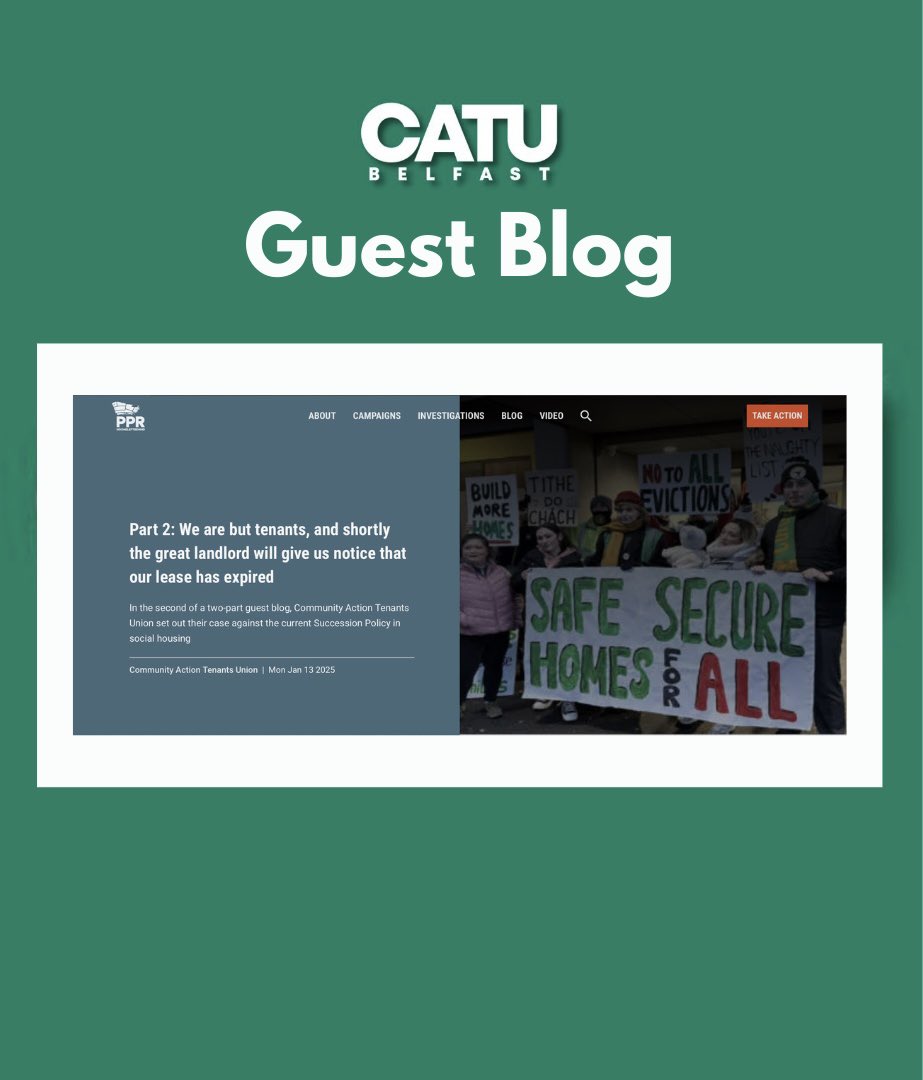 PPR (@ppr_org) on Twitter photo In case you missed it…
Read the second part of <a href="/catubelfast/">CATU Belfast</a> guest blog on our website, where they set out their case against the <a href="/nihecommunity/">Housing Executive</a> current Succession Policy 🏠
nlb.ie/blog/220/part-… In case you missed it…
Read the second part of <a href="/catubelfast/">CATU Belfast</a> guest blog on our website, where they set out their case against the <a href="/nihecommunity/">Housing Executive</a> current Succession Policy 🏠
nlb.ie/blog/220/part-…