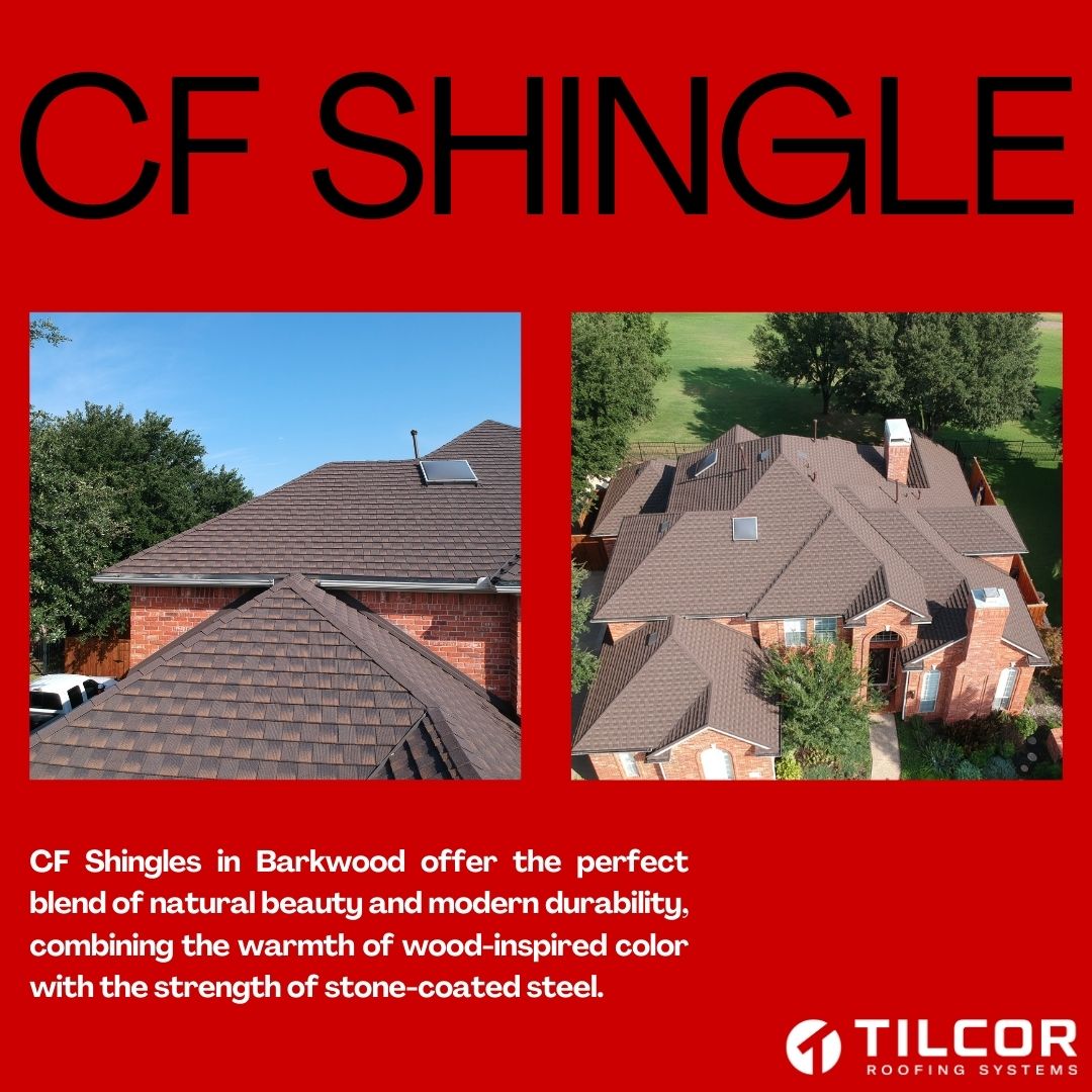 Tilcor_Roofing's tweet photo. CF Shingles in Barkwood: where nature’s beauty meets modern strength. With its warm, earthy tones and the unmatched durability of stone-coated steel, this shingle offers the perfect balance of style and resilience. 

Upgrade your roof today: https://t.co/mncY9oxhJz https://t.co/MzweSqh15b