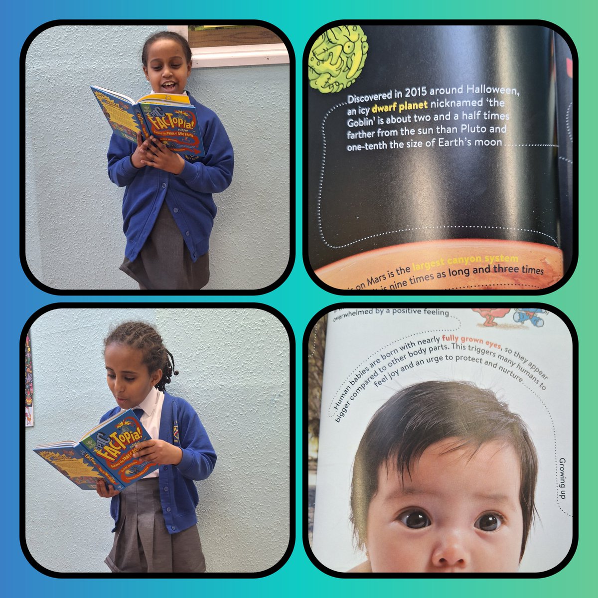 AbbeyPrimary's tweet photo. #Y4 #bookclub were so excited to share their newest favourite fact from our #FACTopia book. You all read your facts beautifully and listen to each other well. There were some some lovely discussions afterwards. 📚🤗  #reading  #readingforpleasure @readingagency @BritannicaBooks https://t.co/ywuKrehIH4